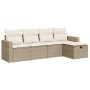 Juego de sofás jardín con cojines 5 pzas ratán sintético beige de , Conjuntos de jardín - Ref: Foro24-3325364, Precio: 396,00...