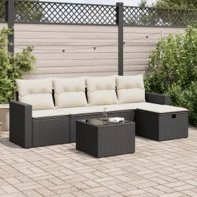 Set de sofás de jardín 6 piezas y cojines ratán sintético negro de , Conjuntos de jardín - Ref: Foro24-3325372, Precio: 345,2...