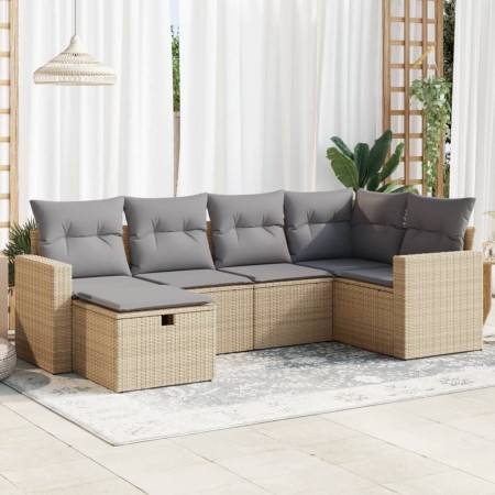 Juego de sofás jardín con cojines 6 pzas ratán sintético beige de , Conjuntos de jardín - Ref: Foro24-3325385, Precio: 438,96...