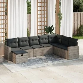 Set de sofás de jardín y cojines 8 piezas ratán sintético gris de , Conjuntos de jardín - Ref: Foro24-3325436, Precio: 491,16...