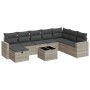 Set muebles jardín 9 pzas y cojines ratán sintético gris claro de , Conjuntos de jardín - Ref: Foro24-3325448, Precio: 604,88...