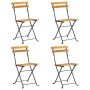 Sillas bistró de terraza plegables 4 uds madera maciza acacia de vidaXL, Sillas de jardín - Ref: Foro24-313161, Precio: 149,0...