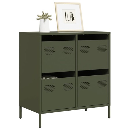Aparador de acero laminado en frío verde oliva 68x39x73,5 cm de , Aparadores - Ref: Foro24-851260, Precio: 101,11 €, Descuent...