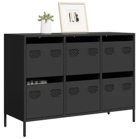 Aparador de acero laminado en frío negro 101,5x39x73,5 cm by , Sideboards - Ref: Foro24-851262, Price: 125,90 €, Discount: %