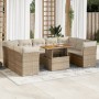 Juego de sofás jardín con cojines beige 10 pzas ratán sintético de , Conjuntos de jardín - Ref: Foro24-3326970, Precio: 709,4...