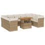 Juego de sofás jardín con cojines beige 10 pzas ratán sintético de , Conjuntos de jardín - Ref: Foro24-3326970, Precio: 709,4...