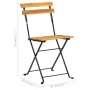 Sillas bistró de terraza plegables 4 uds madera maciza acacia de vidaXL, Sillas de jardín - Ref: Foro24-313161, Precio: 149,0...