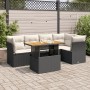 Set de sofás de jardín 6 piezas y cojines ratán sintético negro de , Conjuntos de jardín - Ref: Foro24-3326926, Precio: 419,7...