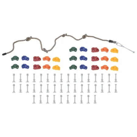 Presas de escalada con cuerda 25 piezas multicolor de vidaXL, Escalada - Ref: Foro24-93174, Precio: 59,51 €, Descuento: %