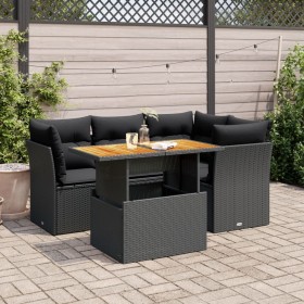 Set de muebles de jardín 5 pzas y cojines ratán sintético negro de , Conjuntos de jardín - Ref: Foro24-3326918, Precio: 399,3...