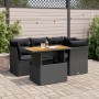 Set de muebles de jardín 5 pzas y cojines ratán sintético negro de , Conjuntos de jardín - Ref: Foro24-3326918, Precio: 399,3...