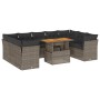 Set de sofás de jardín y cojines 10 pzas ratán sintético gris de , Conjuntos de jardín - Ref: Foro24-3326972, Precio: 629,03 ...