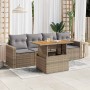 Juego de sofás jardín con cojines 5 pzas ratán sintético beige de , Conjuntos de jardín - Ref: Foro24-3326985, Precio: 390,14...