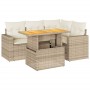 Juego de sofás jardín con cojines 5 pzas ratán sintético beige de , Conjuntos de jardín - Ref: Foro24-3327033, Precio: 428,03...