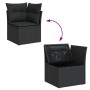 Set de sofás de jardín 11 pzas y cojines ratán sintético negro de , Conjuntos de jardín - Ref: Foro24-3327086, Precio: 819,30...