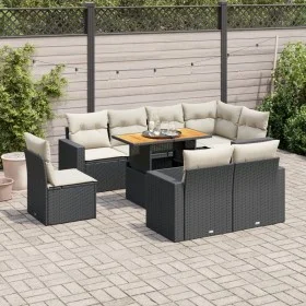 Set de sofás de jardín con cojines 9 pzas ratán sintético negro by , Garden sets - Ref: Foro24-3327052, Price: 604,96 €, Disc...