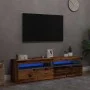 Muebles de TV con luces LED 2 uds madera ingeniería envejecida de , Muebles TV - Ref: Foro24-856316, Precio: 83,79 €, Descuen...
