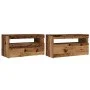 Muebles de TV con luces LED 2 uds madera ingeniería envejecida de , Muebles TV - Ref: Foro24-856316, Precio: 83,79 €, Descuen...