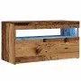 Muebles de TV con luces LED 2 uds madera ingeniería envejecida de , Muebles TV - Ref: Foro24-856316, Precio: 83,79 €, Descuen...