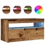 Muebles de TV con luces LED 2 uds madera ingeniería envejecida de , Muebles TV - Ref: Foro24-856316, Precio: 83,79 €, Descuen...