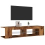 Mueble TV luces LED madera ingeniería envejecida 135x39x30 cm de , Muebles TV - Ref: Foro24-856323, Precio: 78,92 €, Descuent...