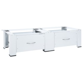 Soporte pedestal doble para lavadora con cajones blanco de , Accesorios para lavadoras y secadoras - Ref: Foro24-4009869, Pre...