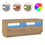 Mueble TV luces LED madera ingeniería roble artisan 100x35x40cm de , Muebles TV - Ref: Foro24-856356, Precio: 104,06 €, Descu...