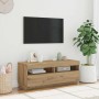 Mueble TV luces LED madera ingeniería roble artisan 100x35x40cm de , Muebles TV - Ref: Foro24-856356, Precio: 104,06 €, Descu...