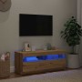 Mueble TV luces LED madera ingeniería roble artisan 100x35x40cm de , Muebles TV - Ref: Foro24-856356, Precio: 104,06 €, Descu...