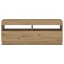 Mueble TV luces LED madera ingeniería roble artisan 100x35x40cm de , Muebles TV - Ref: Foro24-856356, Precio: 104,06 €, Descu...