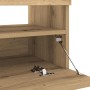 Mueble TV luces LED madera ingeniería roble artisan 100x35x40cm de , Muebles TV - Ref: Foro24-856356, Precio: 104,06 €, Descu...