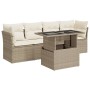 Juego de sofás jardín con cojines 5 pzas ratán sintético beige de , Conjuntos de jardín - Ref: Foro24-3326089, Precio: 399,24...