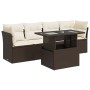 Set comedor de jardín 5 piezas y cojines ratán sintético marrón de , Conjuntos de jardín - Ref: Foro24-3326094, Precio: 374,1...