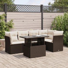 Set sofás de jardín 6 piezas y cojines ratán sintético marrón de , Conjuntos de jardín - Ref: Foro24-3326164, Precio: 453,73 ...
