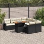 Set de sofás de jardín con cojines 9 pzas ratán sintético negro de , Conjuntos de jardín - Ref: Foro24-3327129, Precio: 596,2...