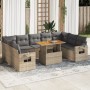 Juego de sofás jardín con cojines beige 10 pzas ratán sintético de , Conjuntos de jardín - Ref: Foro24-3327195, Precio: 711,9...