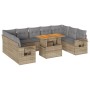Juego de sofás jardín con cojines beige 10 pzas ratán sintético de , Conjuntos de jardín - Ref: Foro24-3327195, Precio: 711,9...
