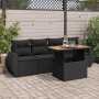 Set de muebles de jardín 5 pzas y cojines ratán sintético negro de , Conjuntos de jardín - Ref: Foro24-3327205, Precio: 377,3...
