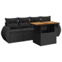Set de muebles de jardín 5 pzas y cojines ratán sintético negro de , Conjuntos de jardín - Ref: Foro24-3327205, Precio: 377,3...