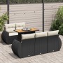 Set de sofás de jardín 6 piezas y cojines ratán sintético negro de , Conjuntos de jardín - Ref: Foro24-3327213, Precio: 473,7...