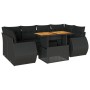 Set de sofás de jardín 7 pzas con cojines ratán sintético negro de , Conjuntos de jardín - Ref: Foro24-3327226, Precio: 538,3...