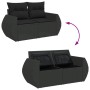 Set de sofás de jardín 7 pzas con cojines ratán sintético negro de , Conjuntos de jardín - Ref: Foro24-3327226, Precio: 538,3...