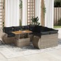 Set de sofás de jardín con cojines 9 pzas ratán sintético gris de , Conjuntos de jardín - Ref: Foro24-3327245, Precio: 616,53...
