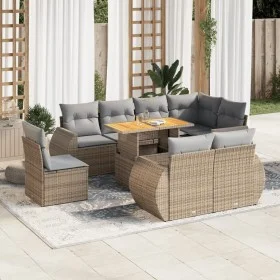 Set de sofás de jardín con cojines 9 pzas ratán sintético beige de , Conjuntos de jardín - Ref: Foro24-3327279, Precio: 741,3...