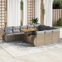 Set de sofás de jardín 11pzas con cojines ratán sintético beige de , Conjuntos de jardín - Ref: Foro24-3327314, Precio: 811,0...