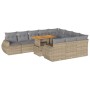 Set de sofás de jardín 11pzas con cojines ratán sintético beige de , Conjuntos de jardín - Ref: Foro24-3327314, Precio: 811,0...