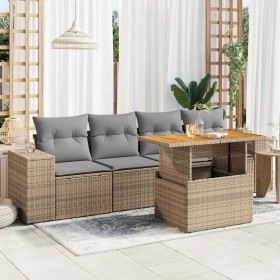 Juego de sofás jardín con cojines 5 pzas ratán sintético beige de , Conjuntos de jardín - Ref: Foro24-3327321, Precio: 389,66...