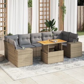 Set de sofás de jardín y cojines 8 piezas ratán sintético beige de , Conjuntos de jardín - Ref: Foro24-3327349, Precio: 574,3...