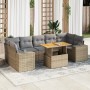 Set de sofás de jardín y cojines 8 piezas ratán sintético beige de , Conjuntos de jardín - Ref: Foro24-3327349, Precio: 574,3...