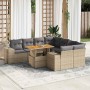 Set de sofás de jardín con cojines 9 pzas ratán sintético beige de , Conjuntos de jardín - Ref: Foro24-3327356, Precio: 662,1...